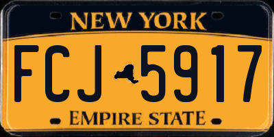 NY license plate FCJ5917