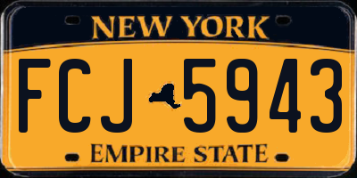 NY license plate FCJ5943