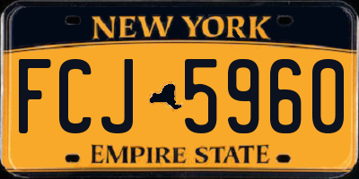 NY license plate FCJ5960