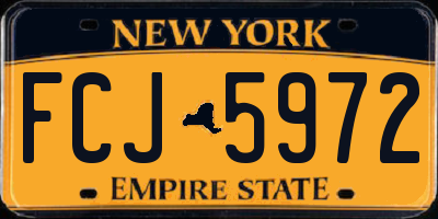 NY license plate FCJ5972
