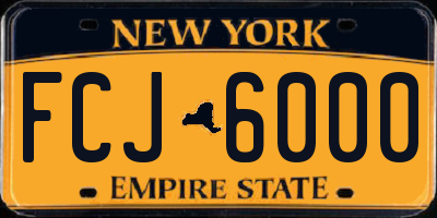 NY license plate FCJ6000