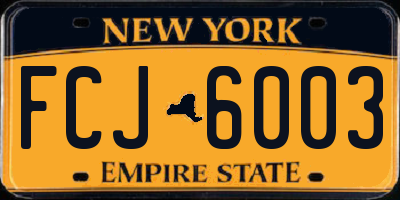 NY license plate FCJ6003