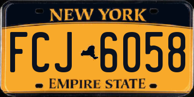 NY license plate FCJ6058