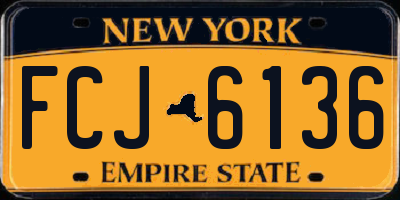 NY license plate FCJ6136