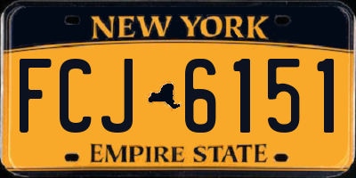 NY license plate FCJ6151