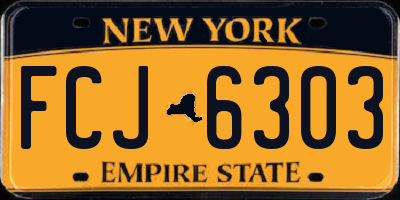 NY license plate FCJ6303