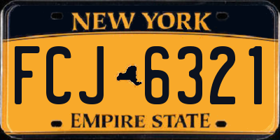 NY license plate FCJ6321
