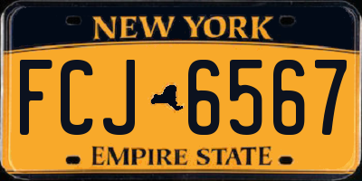 NY license plate FCJ6567