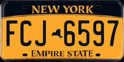 NY license plate FCJ6597