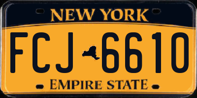 NY license plate FCJ6610