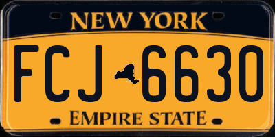 NY license plate FCJ6630