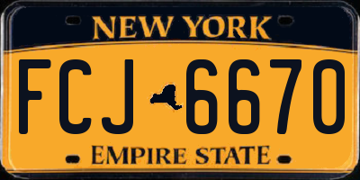 NY license plate FCJ6670