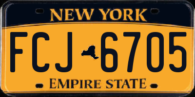 NY license plate FCJ6705