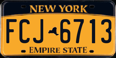 NY license plate FCJ6713