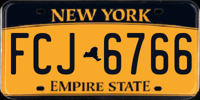 NY license plate FCJ6766