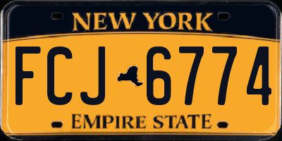 NY license plate FCJ6774
