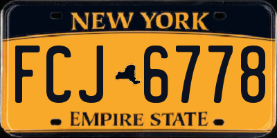 NY license plate FCJ6778