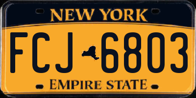 NY license plate FCJ6803