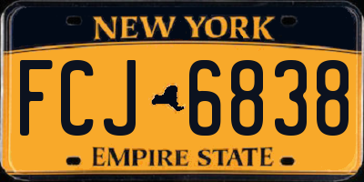 NY license plate FCJ6838