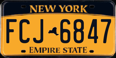 NY license plate FCJ6847