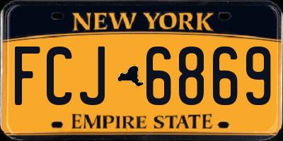 NY license plate FCJ6869