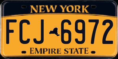 NY license plate FCJ6972