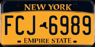 NY license plate FCJ6989