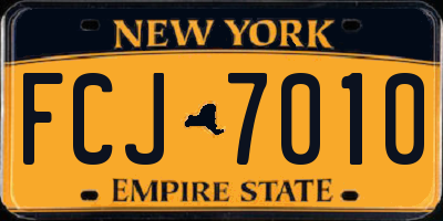 NY license plate FCJ7010