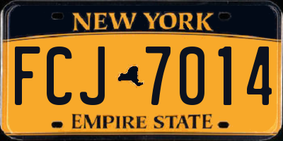 NY license plate FCJ7014