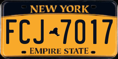 NY license plate FCJ7017