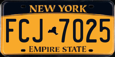 NY license plate FCJ7025