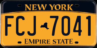 NY license plate FCJ7041