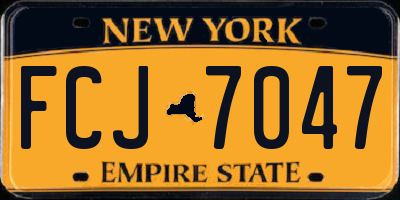 NY license plate FCJ7047