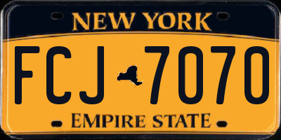 NY license plate FCJ7070
