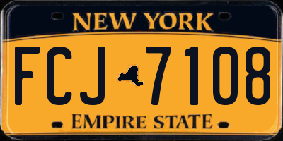 NY license plate FCJ7108