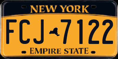 NY license plate FCJ7122