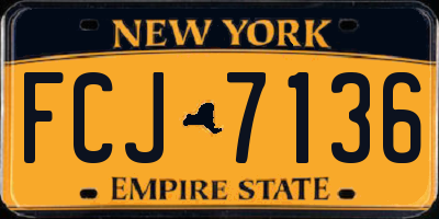NY license plate FCJ7136