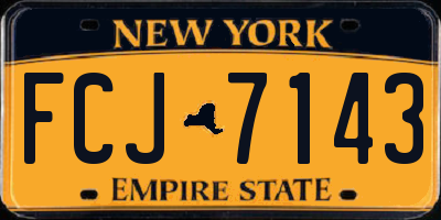 NY license plate FCJ7143