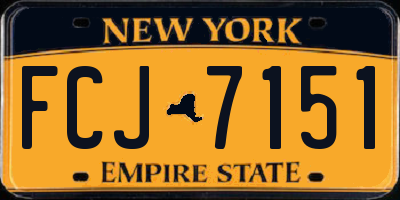 NY license plate FCJ7151