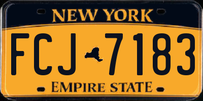 NY license plate FCJ7183
