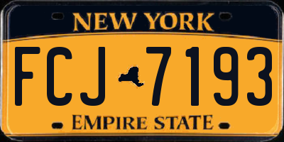 NY license plate FCJ7193