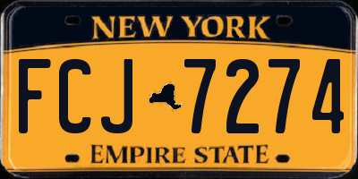 NY license plate FCJ7274