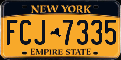 NY license plate FCJ7335