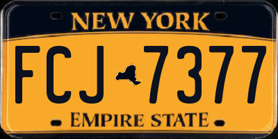 NY license plate FCJ7377
