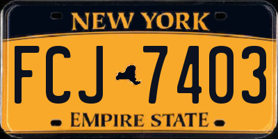NY license plate FCJ7403