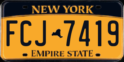 NY license plate FCJ7419