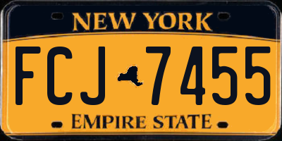 NY license plate FCJ7455