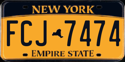 NY license plate FCJ7474