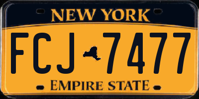 NY license plate FCJ7477