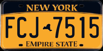 NY license plate FCJ7515